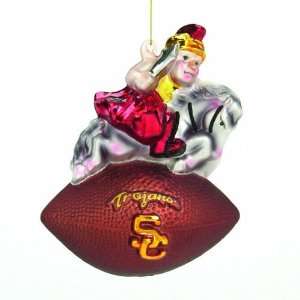  USC Trojans 6 Glass Mascot Football Ornament Sports 
