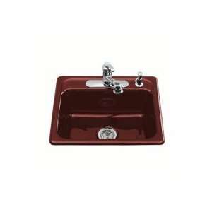  Kohler K 5964 4 Mayfield S/R Kitch Sink, Roussillon Red 