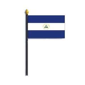  Nicaragua Flag Rayon On Staff 4 in. x 6 in.