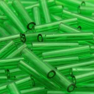    Toho 9mm Transparent Emerald Bugle Glass Seed Beads