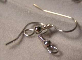 SURGICAL STEEL FISHHOOK EARWIRES W/BALL/COIL, 12 PRS  