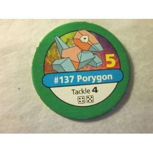 Pokemon Master Trainer 1999 Pokemon Chip Green #137 Porygon 5 Tackle 4