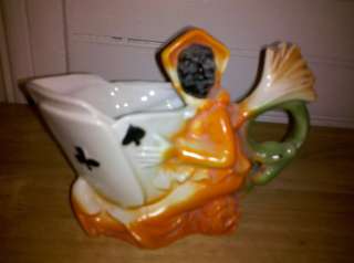 Porcelain Witch with Ace Cards (Spades,Clubs,Diamonds,Hearts) Creamer 