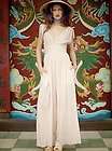 NWT Free People Vintage Pale Peach Pinstripe Button Jumpsuit Bead 