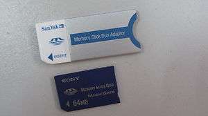 Sony Memory Stick Duo MS card 64MB + adapter  