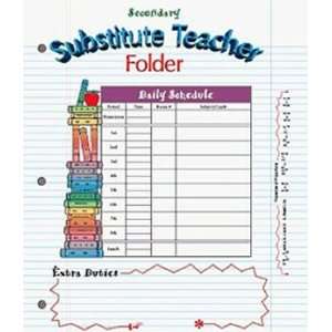  SUBSTITUTE FOLDER SECONDARY WHITE 9 X 11 W/ POCKET Toys & Games