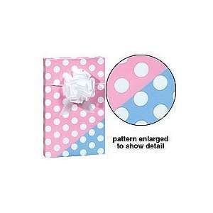   Blue Polka Dot Baby Girl or Boy Gift Wrap Wrapping Paper 16 Foot Roll