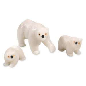 Onyx statuettes, Polar Bears (set of 3)  Kitchen 