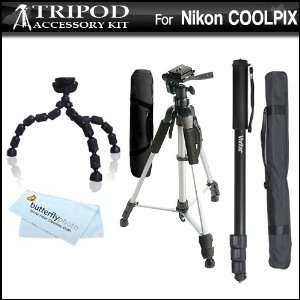  57 Inch Tripod Kit For Nikon COOLPIX P100 P500 P510 