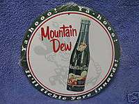 Mountain Dew Hillbilly Round Metal Tin Sign Decor Soda  