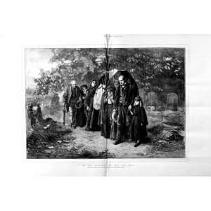    1872 Funeral Scene Graveyard Cemetery Royal Academy