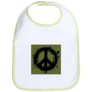  Baby Bib Kiwi Peace Symbol Ink Blot 