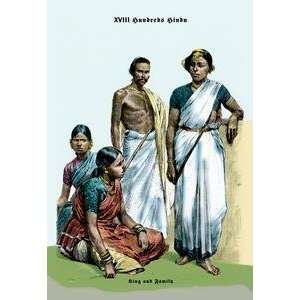  Vintage Art Hindu King and Family, 19th Century   03770 9 