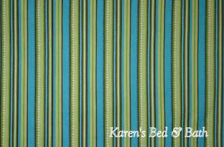 Lime Green Turquoise Brown Stripes Curtain Valance NEW  