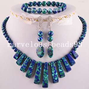 Multi color Turquoise Necklace Bracelet Earrings Set G4119  