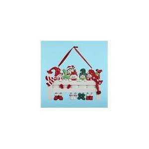  12 Happy Snowman Family of 6 on Fence Christmas Ornaments 
