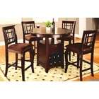   top Counter height dining table set with storage cabinet pedestal