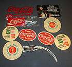 vintage lot of coca cola swag foriegn coasters luggage tags and more 