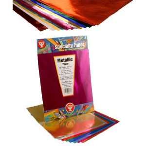 824 Metallic Foil Paper Assorted Colors   8 1/2 x 10 (24 