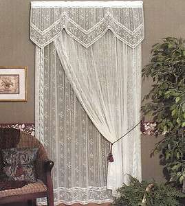 Curtain Valance   Heritage Lace   Cottage Garden White ~ 6185W 6020 