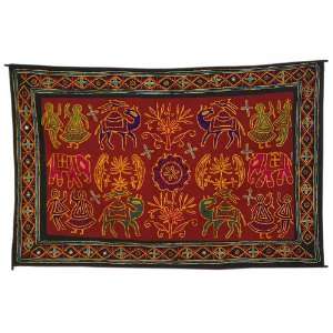 Handmade Large Tablecloth Wall Hanging Tapestry with Embroidery Work 