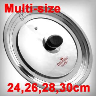 Multi Size Lid for 24cm, 26cm, 28cm, 30cm Pan, Wok Fry  
