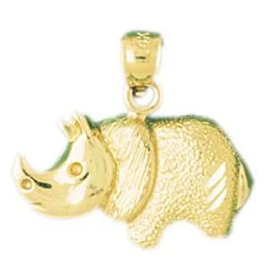  14kt Yellow Gold Hippopotamus Pendant Jewelry
