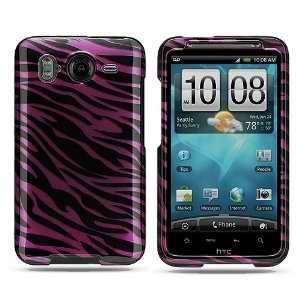 HTC Inspire 4G Crystal Black Purple Zebra Skin Premium Design Hard 