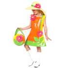   Paradise Girls Designer Retro Flower Dress Hat Halloween Costume Set 6