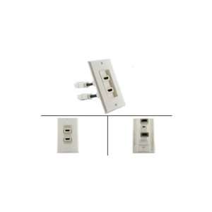  HDMI Dual Port Wall Plate   White   by Abacus24 7 