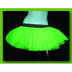 Parrot Green Mini Tutu Skirt Petticoat Punk Uv Neon Rave Dance Fairy 