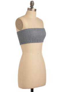 The Mighty Ruche Bandeau   Blue, Solid, Casual, Strapless