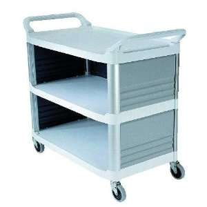  Rubbermaid Cream Utility Cart Enclosed 3 Sides Office 