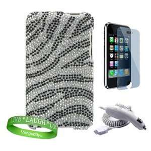  Sparkling jeweled Classic White & Black Zebra Apple ipod 