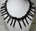 Vintage Graduated Black Branch Coral Necklace Tribal /Exotically 