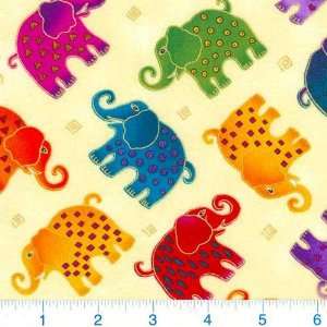   Song Baby Elephants Natural Fabric By The Yard Arts, Crafts & Sewing