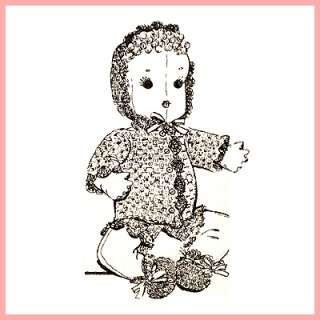 Vintage Cuddle Baby Doll Pattern + Crocheted Clothes  
