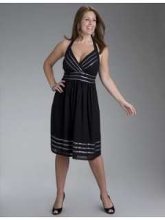 LANE BRYANT   Shimmer stripe chiffon dress  
