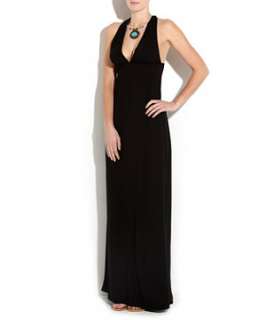 Black (Black) Tall Exclusive Black Halter Neck Maxi Dress  251932801 