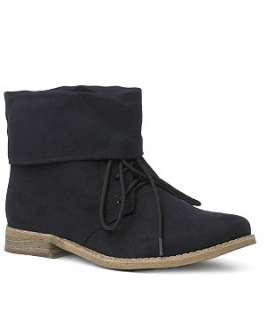 Black (Black) Fold Over Boots  217225301  New Look