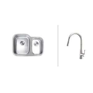Ruvati RVC2502 Stainless Steel Kitchen Sink and Polished Chrome Faucet 