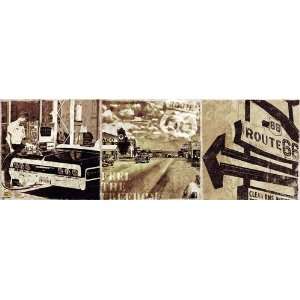  Car Posters Route 66   Along The Road   11.9x35.7 inches 