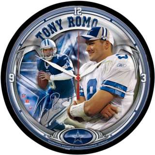 Dallas Cowboys Clocks Wincraft Dallas Cowboys Tony Romo Player Clock