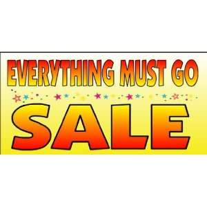    3x6 Vinyl Banner   Everything Must Go Sale Yellow 