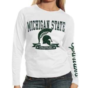   Spartans Ladies White Knockout Long Sleeve T shirt