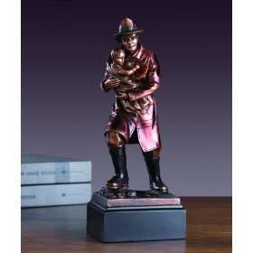  Fireman with Child Statue 