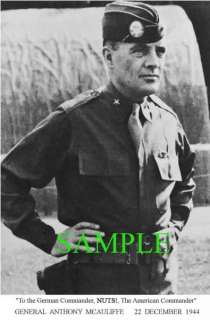 GEN ANTHONY MCAULIFFE 1944 NUTS QUOTE PHOTO  