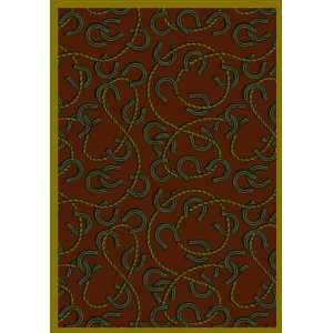  Joy Carpets Rodeo Rust Horseshoe Rectangle 10.90 x 13.20 