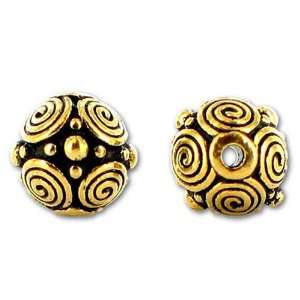 TierraCast Gold Pewter 8mm Round Bali Style Beads (6)  
