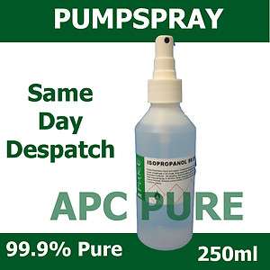 IPA Isopropyl Alcohol 99.9% Ultrapure 250ml PUMPSRAY Bottle  